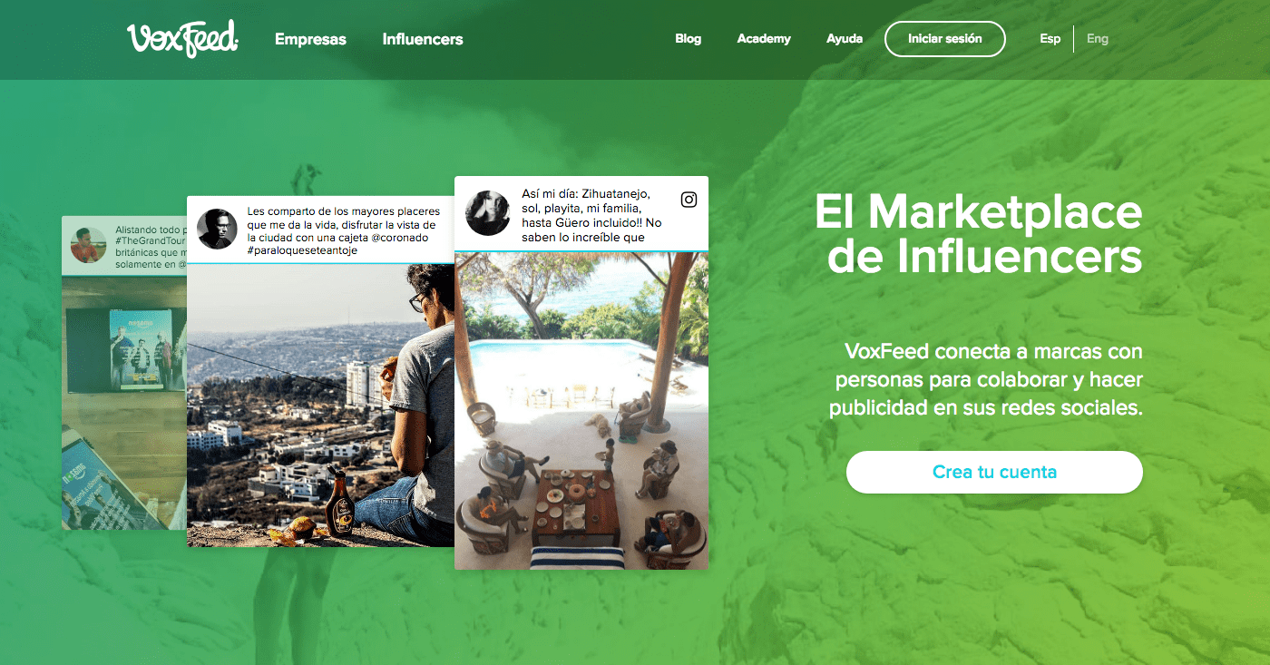 voxfeed app para encontrar influencers